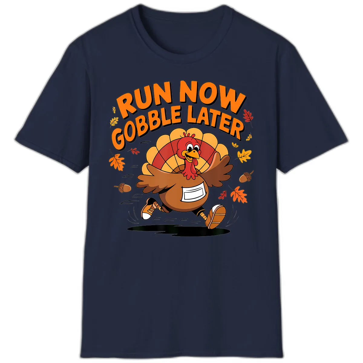 Run Now Gobble Later Turkey Trot T-Shirt in Navy