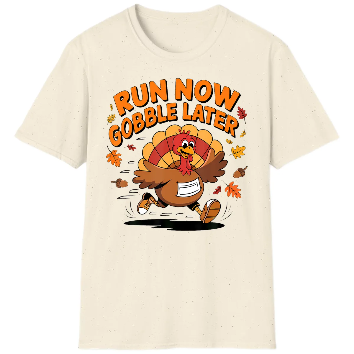Run Now Gobble Later Turkey Trot T-Shirt in Natural