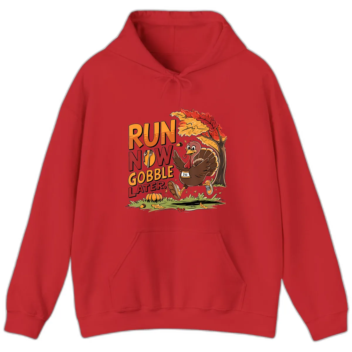 Run Now Gobble Later Turkey Trot Hoodie in Red