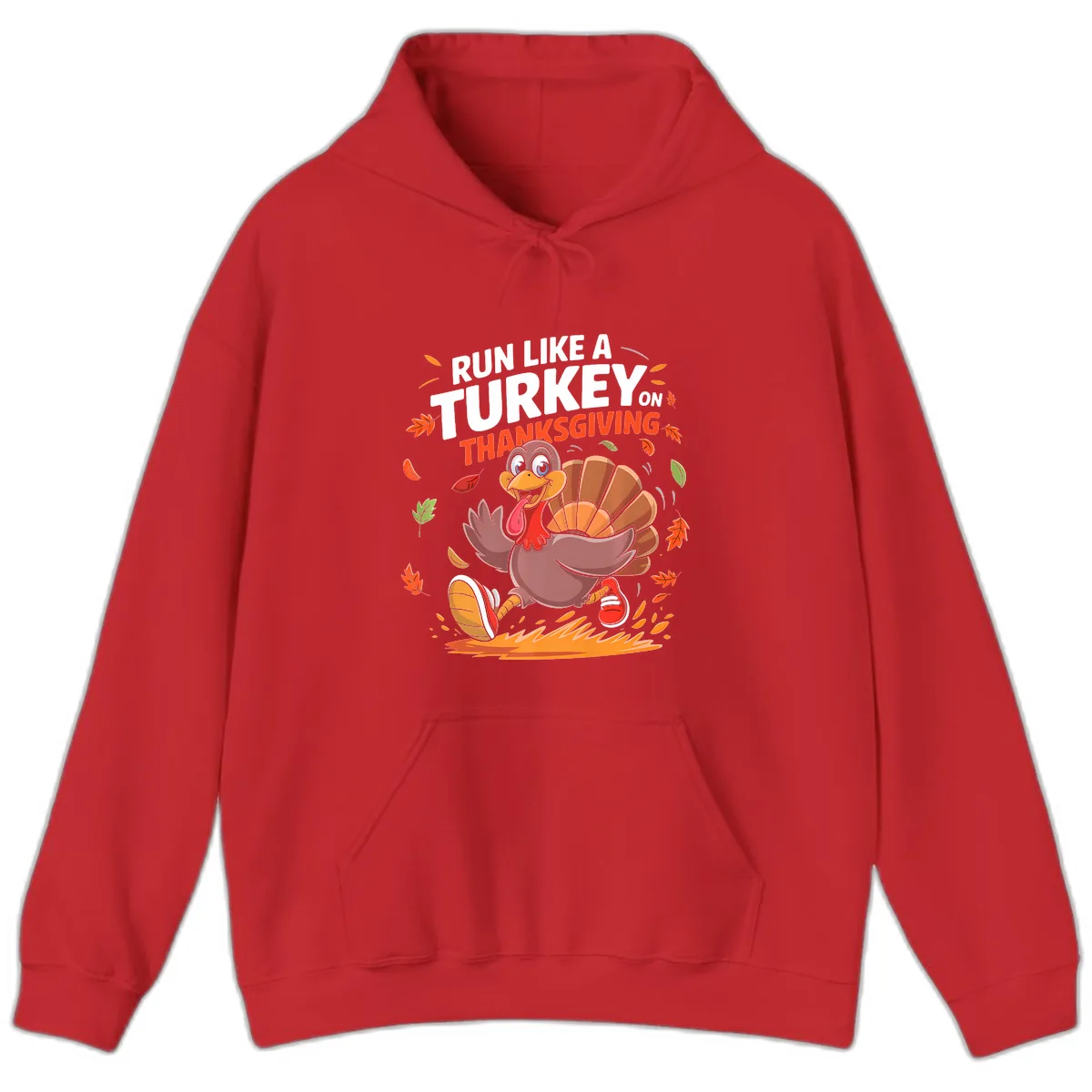 Run Like A Turkey On Thanksgiving Hoodie in Red