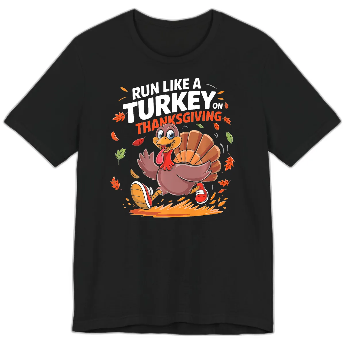 Run Like A Turkey On Thanksgiving Premium T-Shirt in Black