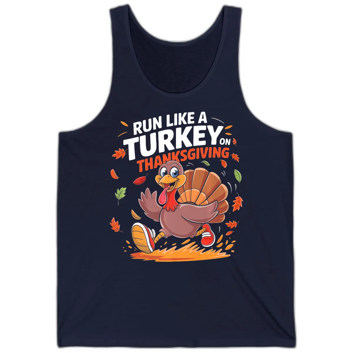 Run Like A Turkey On Thanksgiving Tank in Navy
