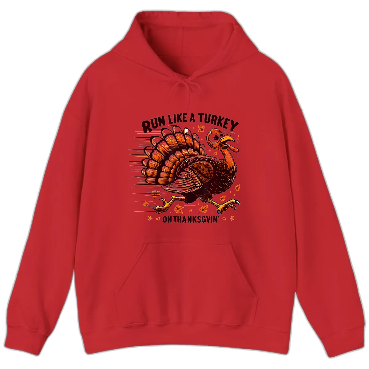 Run Like A Turkey On Thanksgiving Hoodie in Red