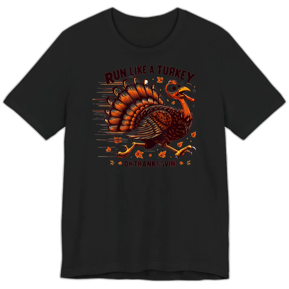 Run Like A Turkey On Thanksgiving Premium T-Shirt in Black