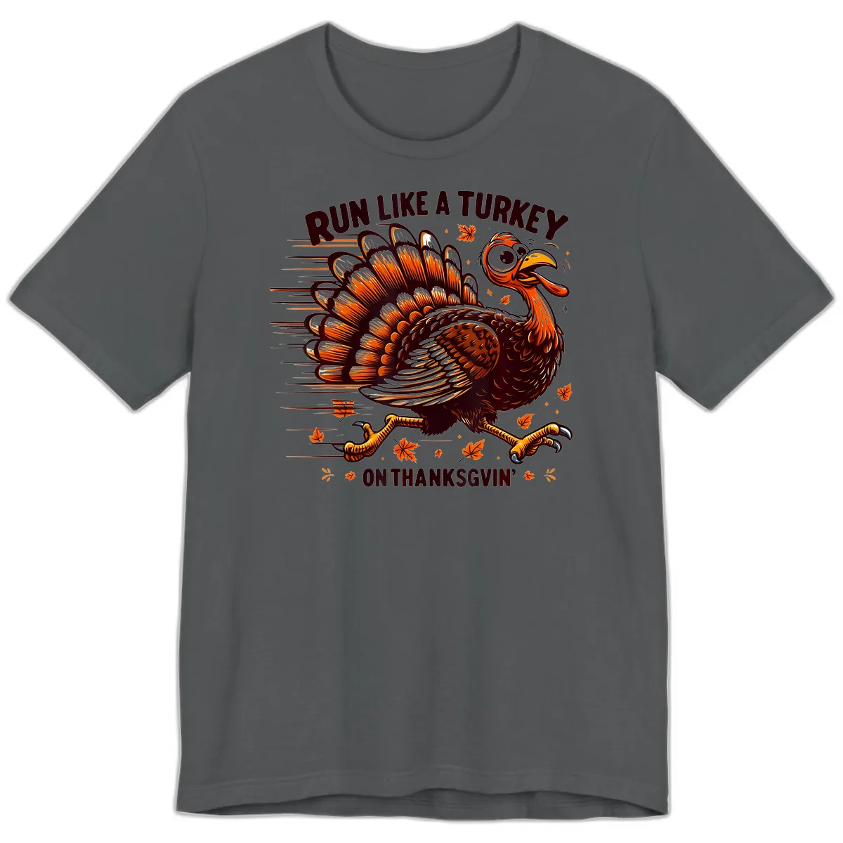 Run Like A Turkey On Thanksgiving Premium T-Shirt in Asphalt