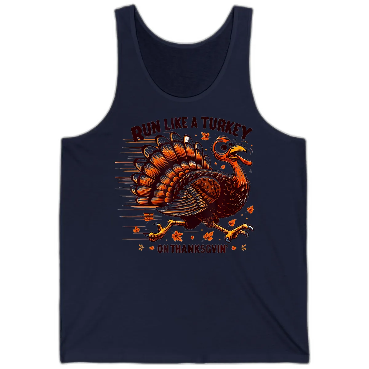 Run Like A Turkey On Thanksgiving Tank in Navy