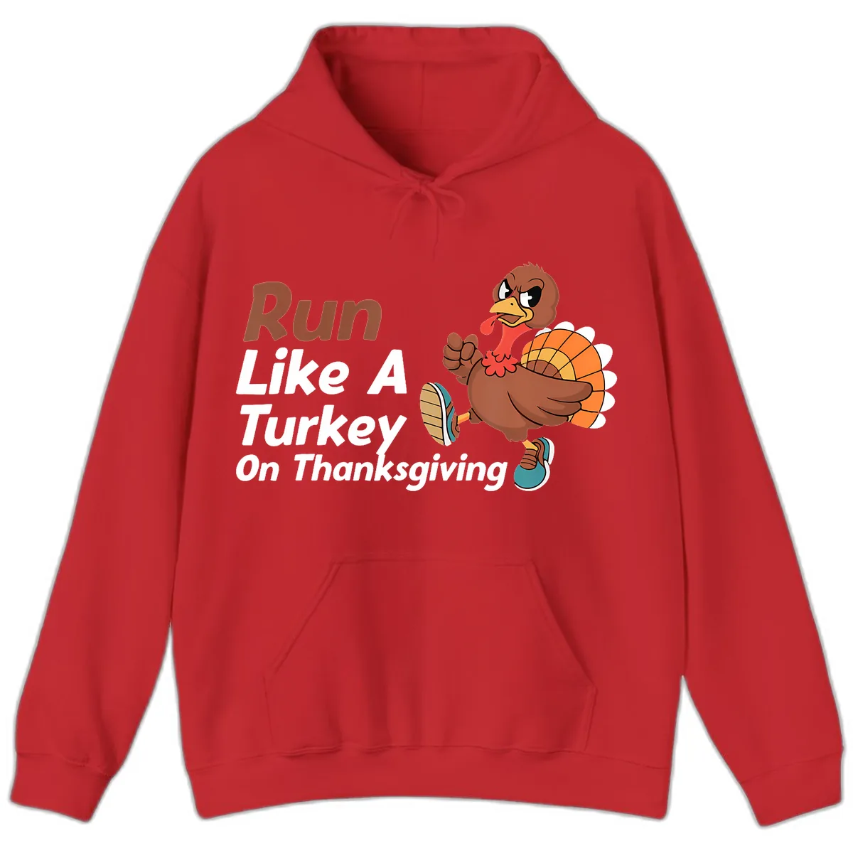 Run Like A Turkey On Thanksgiving Hoodie in Red