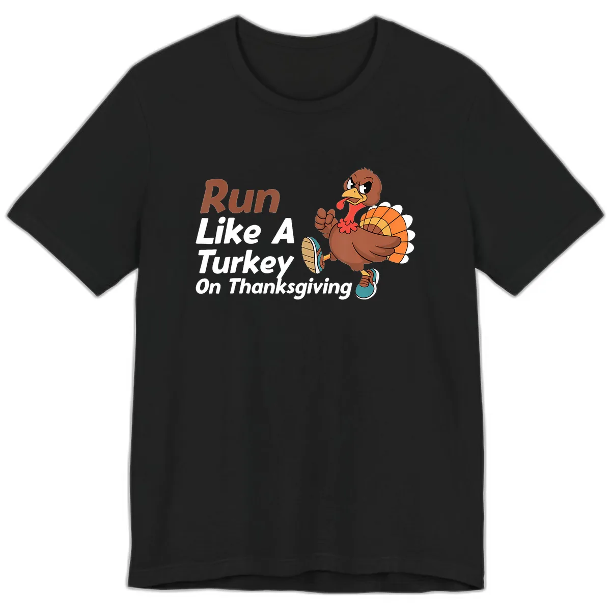Run Like A Turkey On Thanksgiving Premium T-Shirt in Black