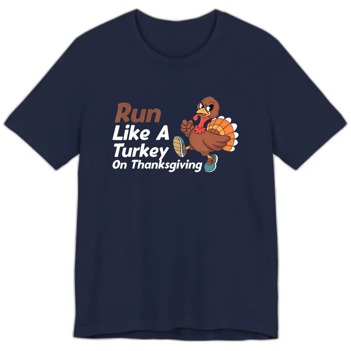 Run Like A Turkey On Thanksgiving Premium T-Shirt in Navy
