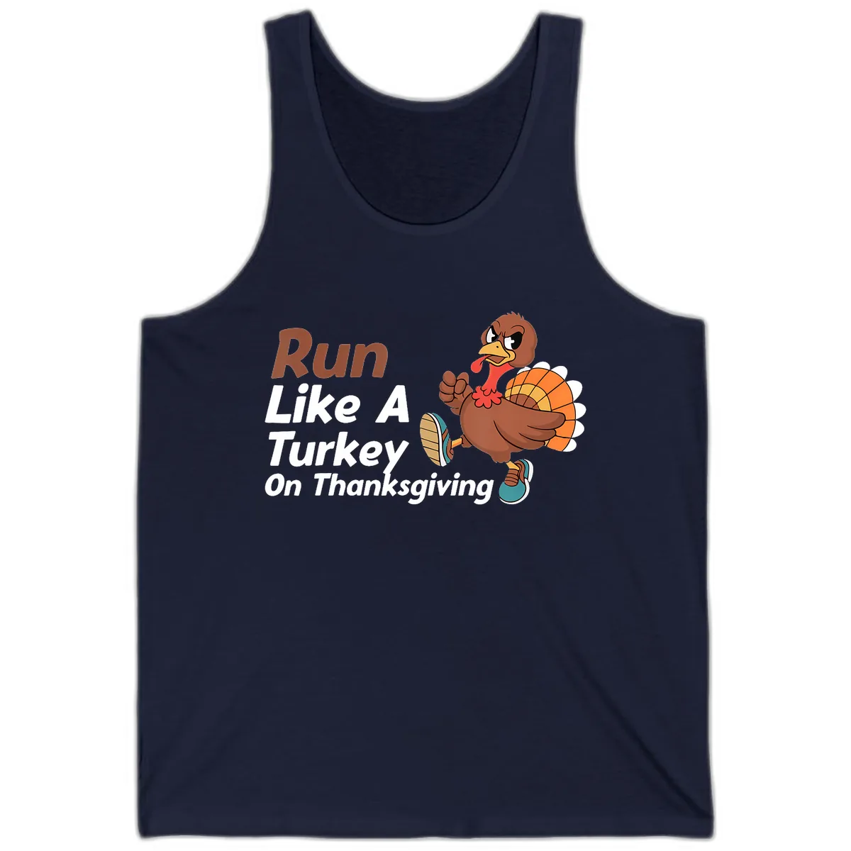 Run Like A Turkey On Thanksgiving Tank in Navy