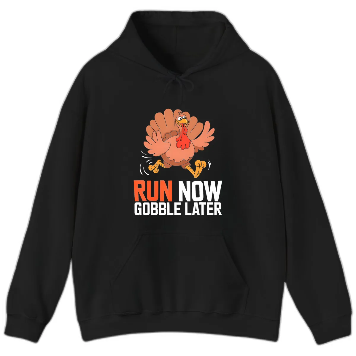 Run Now Gobble Later Turkey Trot Hoodie in Black