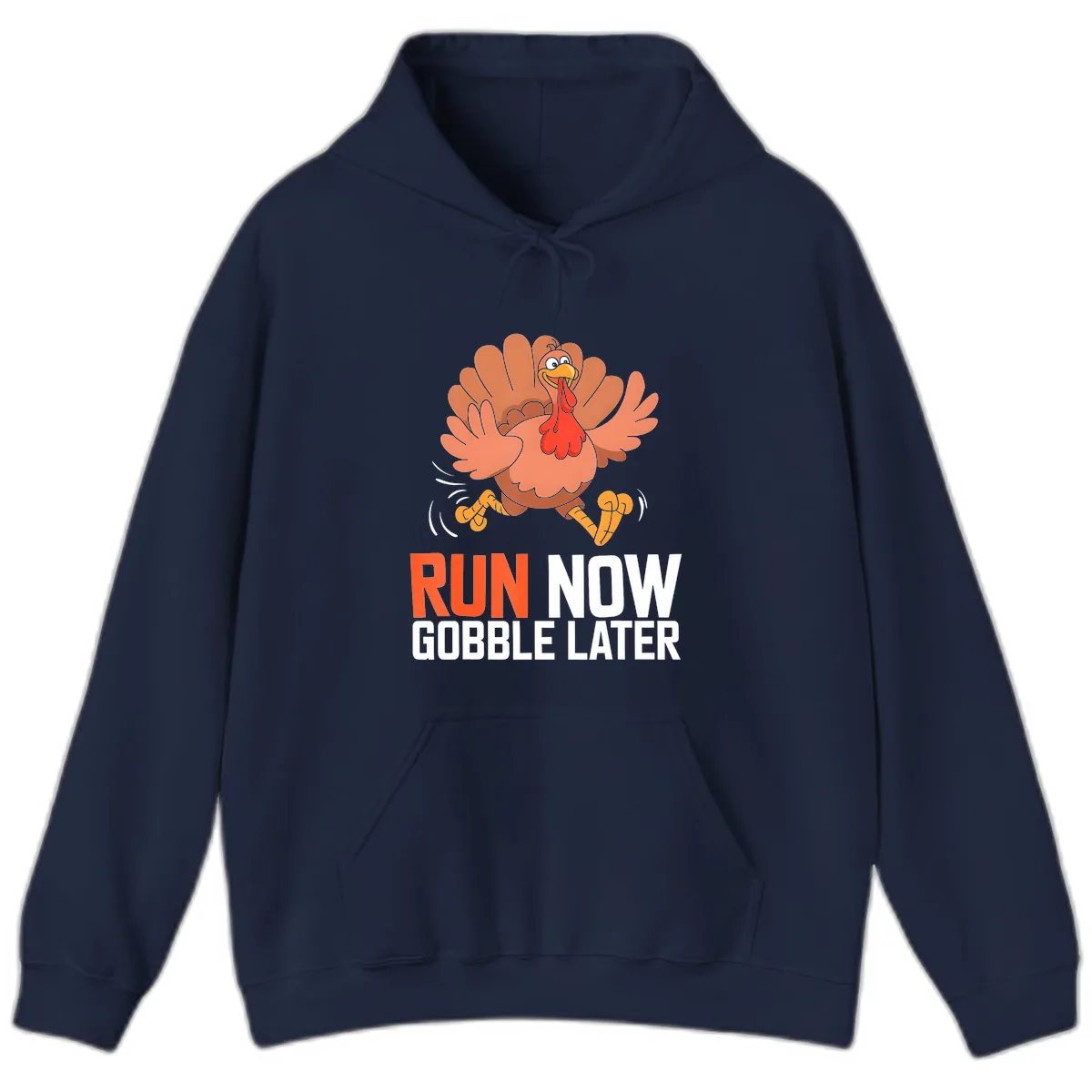 Run Now Gobble Later Turkey Trot Hoodie in Navy
