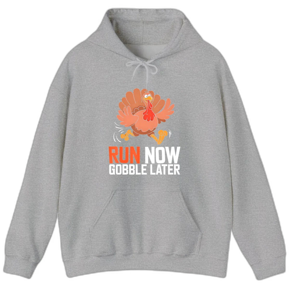 Run Now Gobble Later Turkey Trot Hoodie in Sport Grey