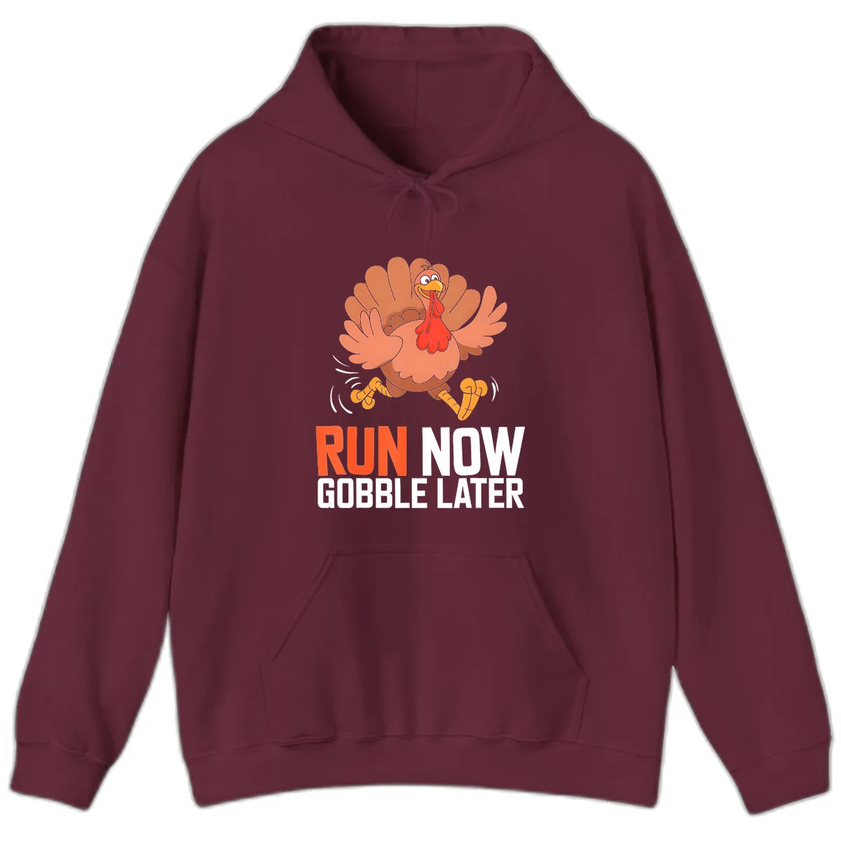 Run Now Gobble Later Turkey Trot Hoodie in Maroon