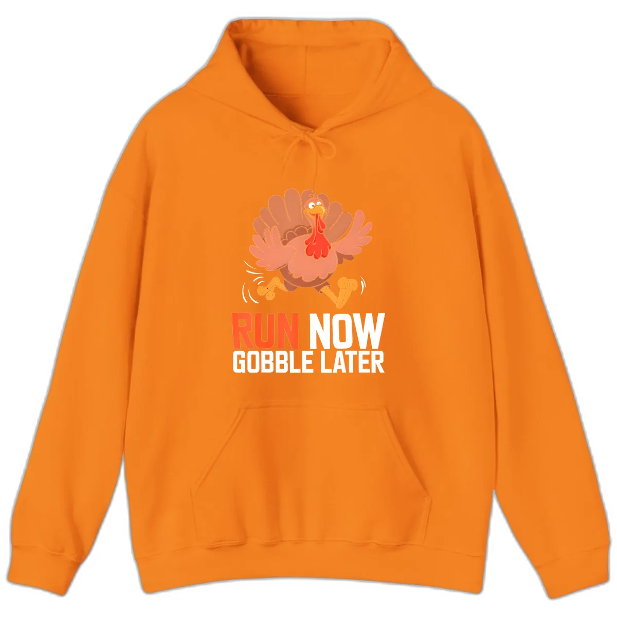 Run Now Gobble Later Turkey Trot Hoodie in Safety Orange