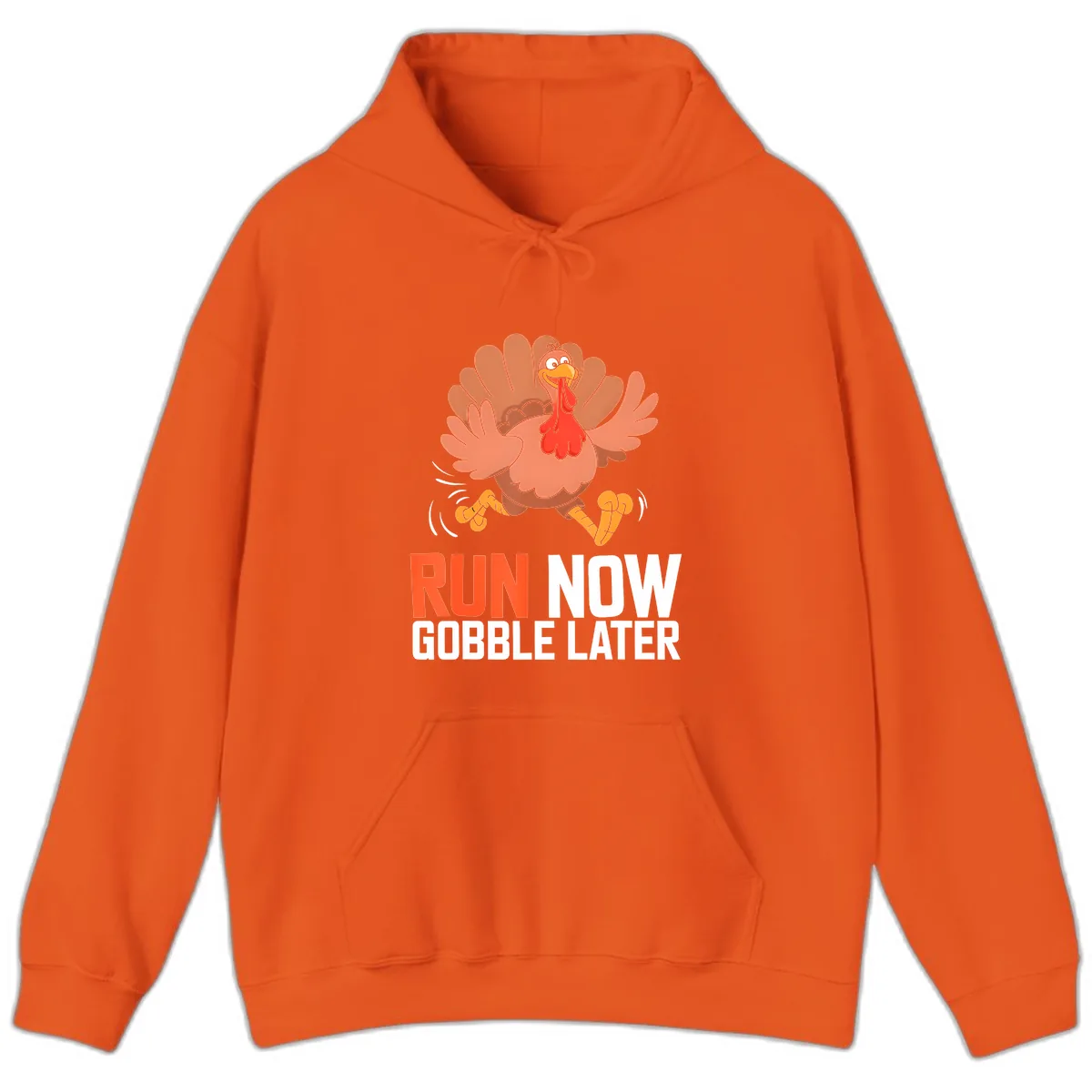 Run Now Gobble Later Turkey Trot Hoodie in Orange