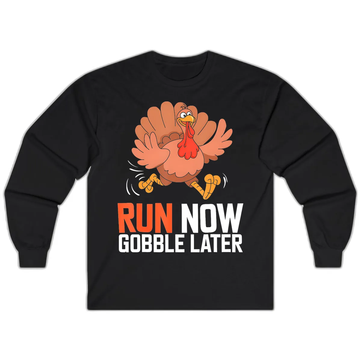 Run Now Gobble Later Turkey Trot Long Sleeve in Black