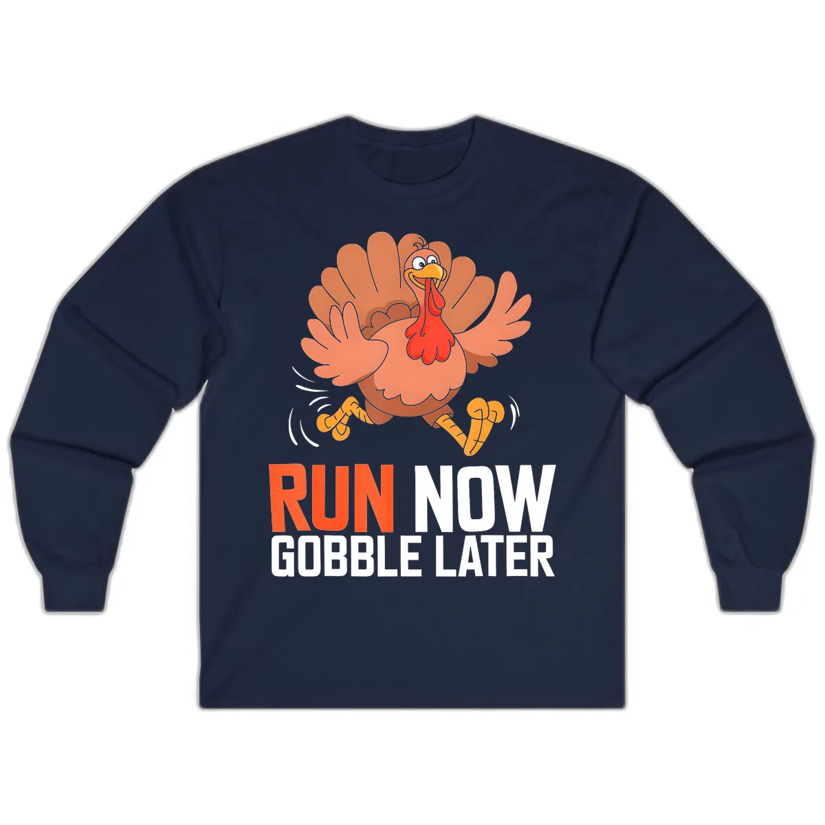Run Now Gobble Later Turkey Trot Long Sleeve in Navy