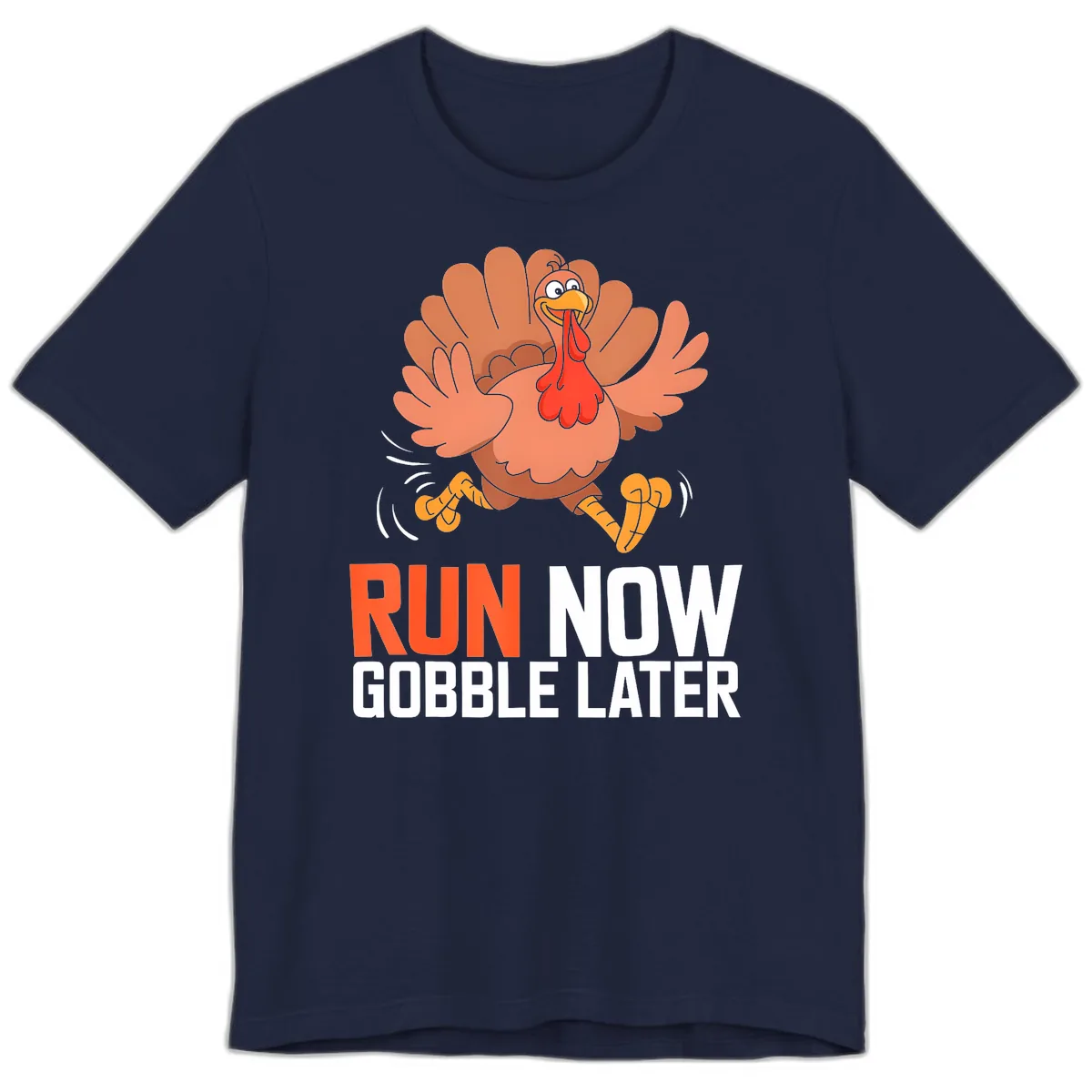 Run Now Gobble Later Turkey Trot Premium T-Shirt in Navy