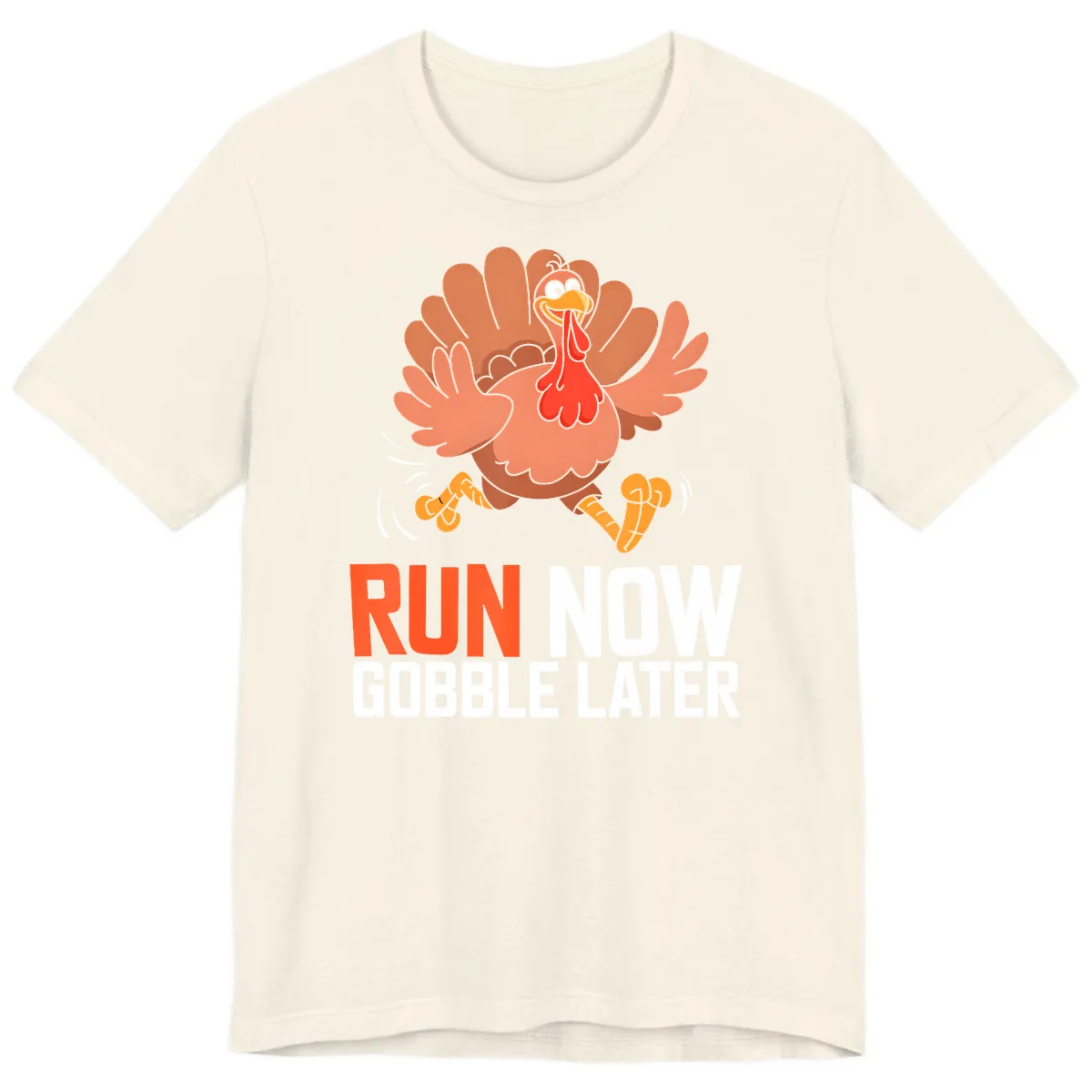 Run Now Gobble Later Turkey Trot Premium T-Shirt in Natural