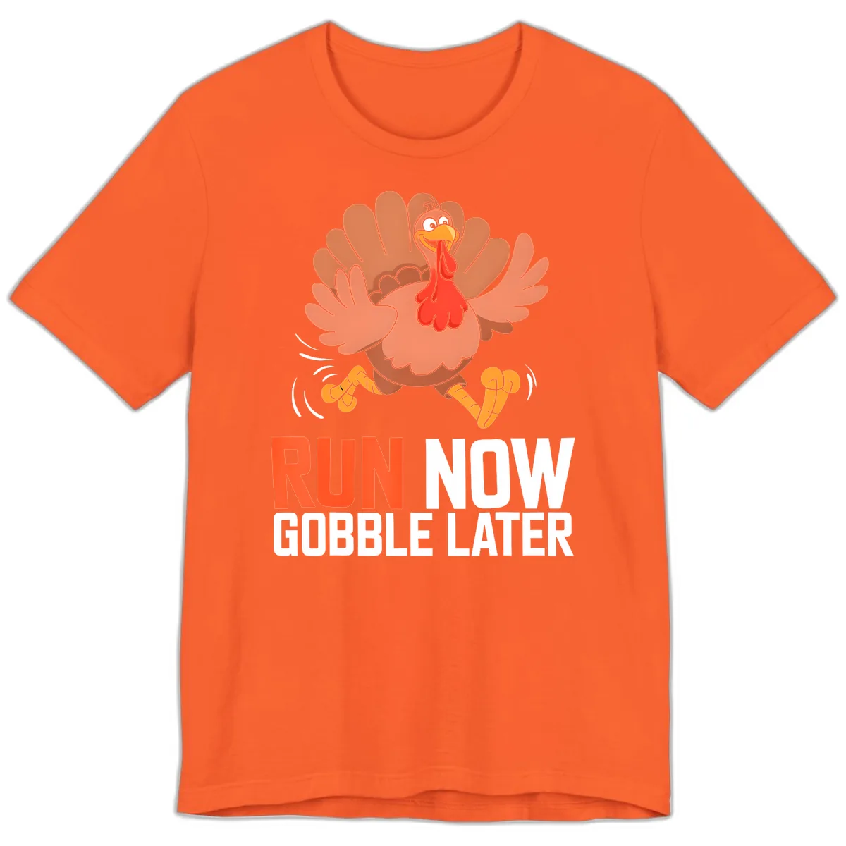 Run Now Gobble Later Turkey Trot Premium T-Shirt in Orange