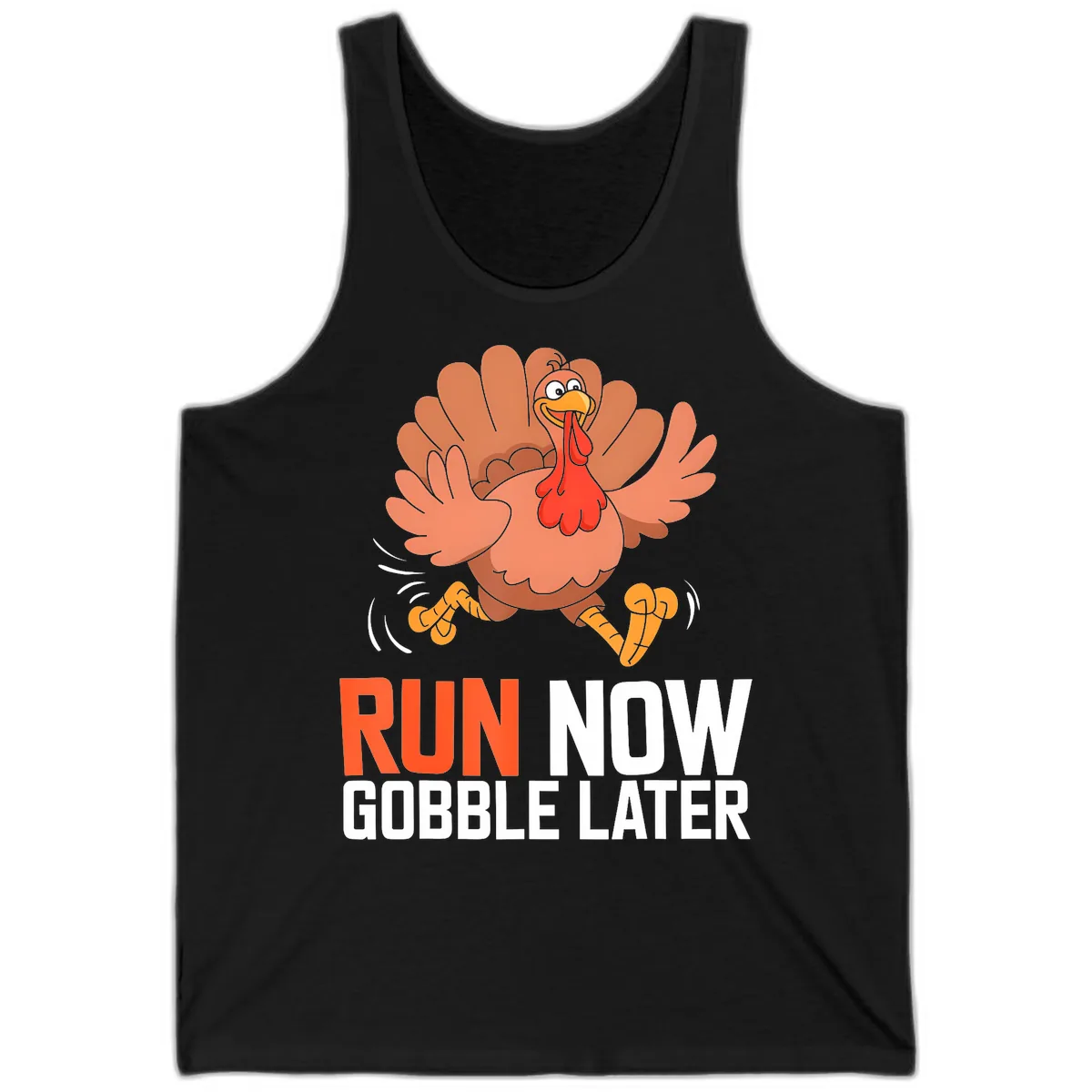 Run Now Gobble Later Turkey Trot Tank in Black
