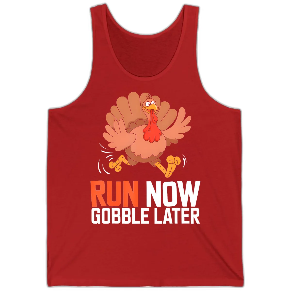 Run Now Gobble Later Turkey Trot Tank in Red