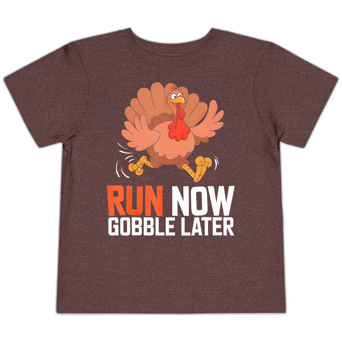 Run Now Gobble Later Turkey Trot Toddler T-Shirt in Heather Maroon