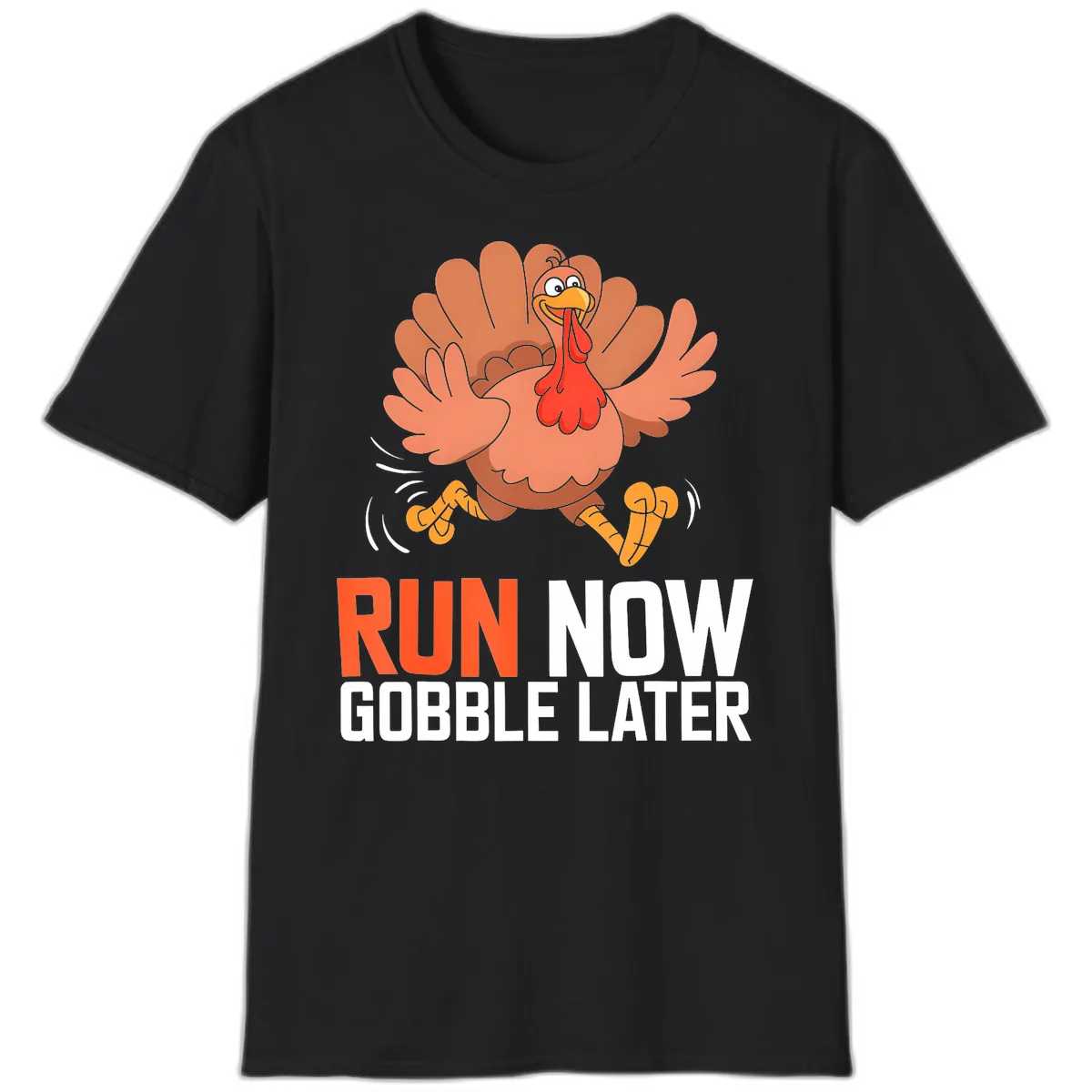 Run Now Gobble Later Turkey Trot T-Shirt in Black