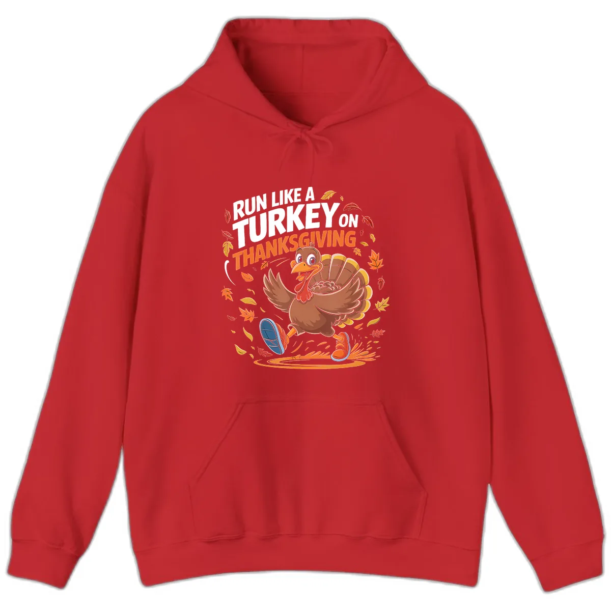 Run Like A Turkey Thanksgiving Trot Hoodie in Red