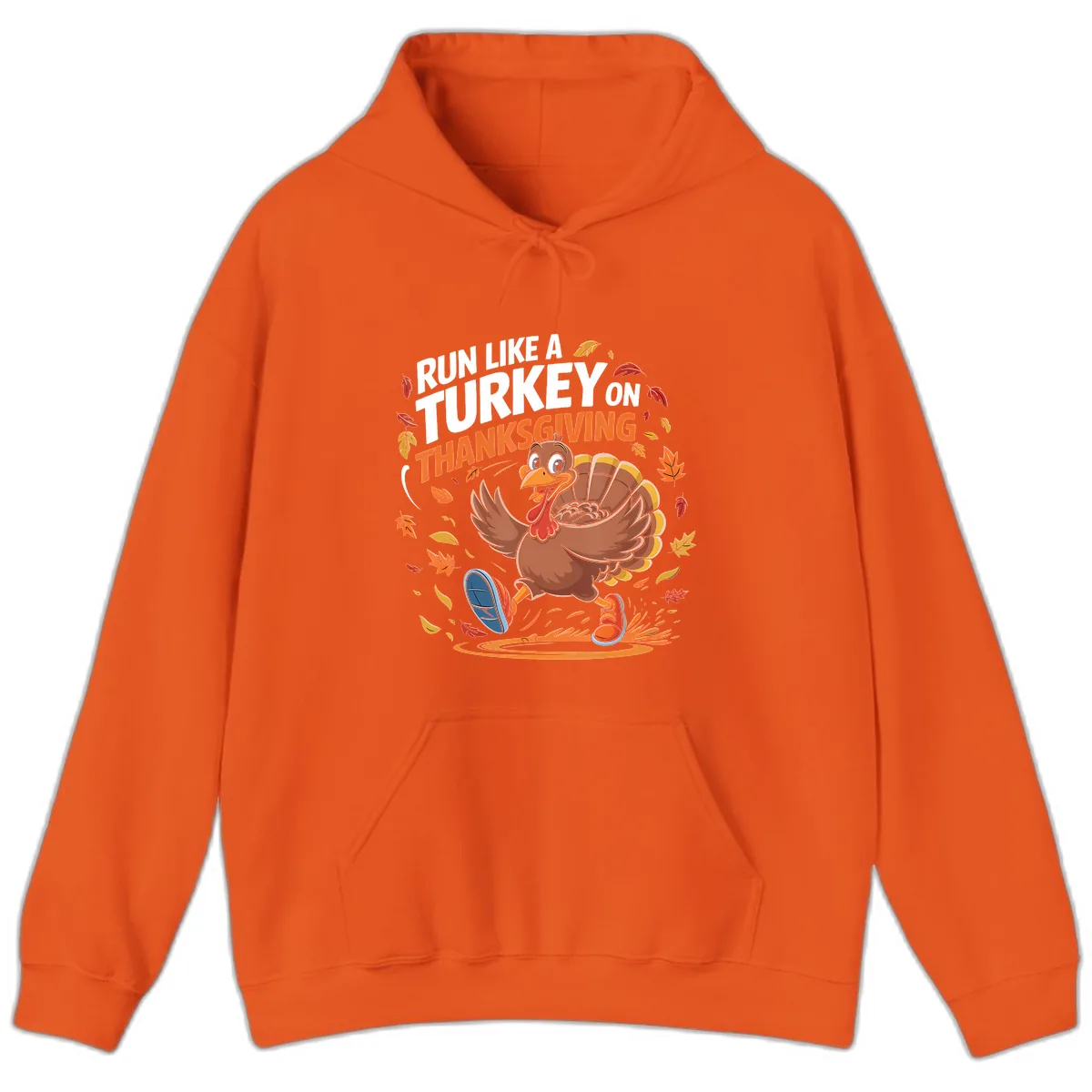 Run Like A Turkey Thanksgiving Trot Hoodie in Orange