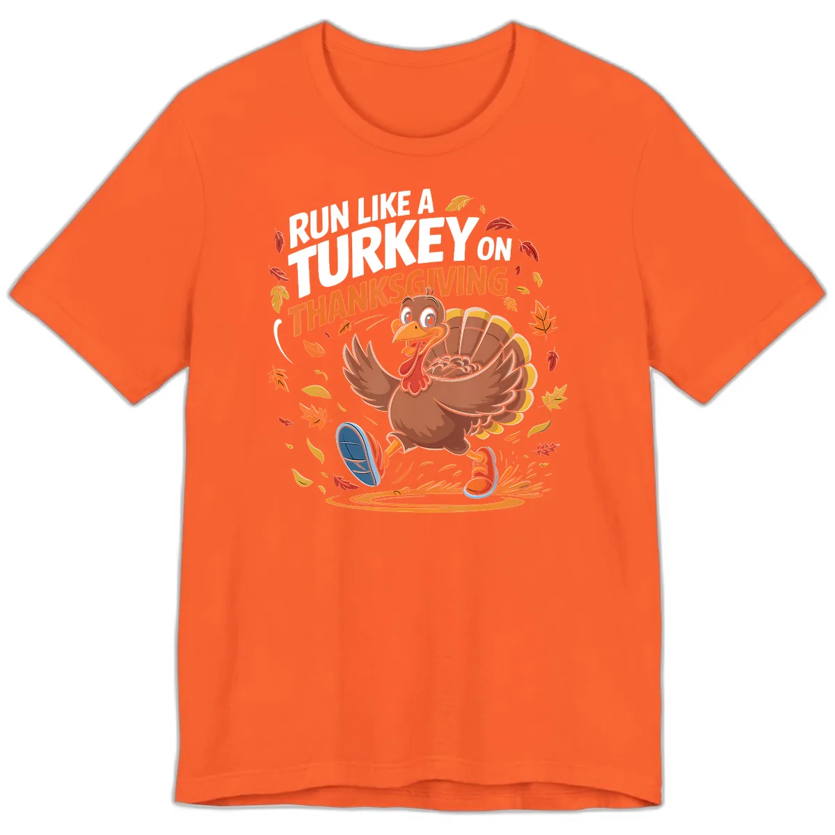 Run Like A Turkey Thanksgiving Trot Premium T-Shirt in Orange