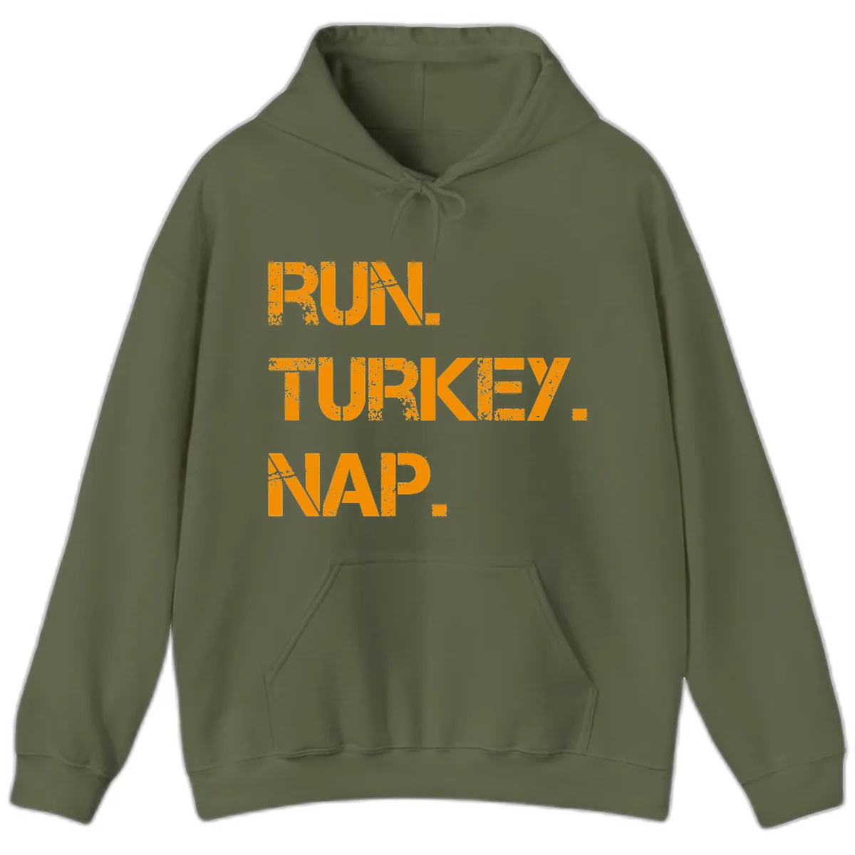 Run Turkey Nap Performance Hoodie in Military Green