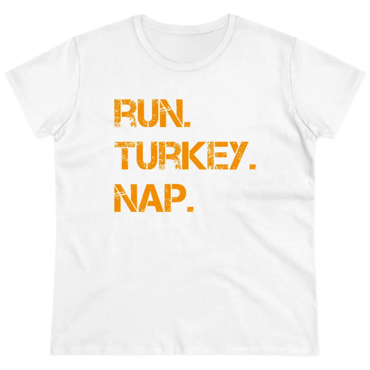 Run Turkey Nap Performance Ladies Tee in White
