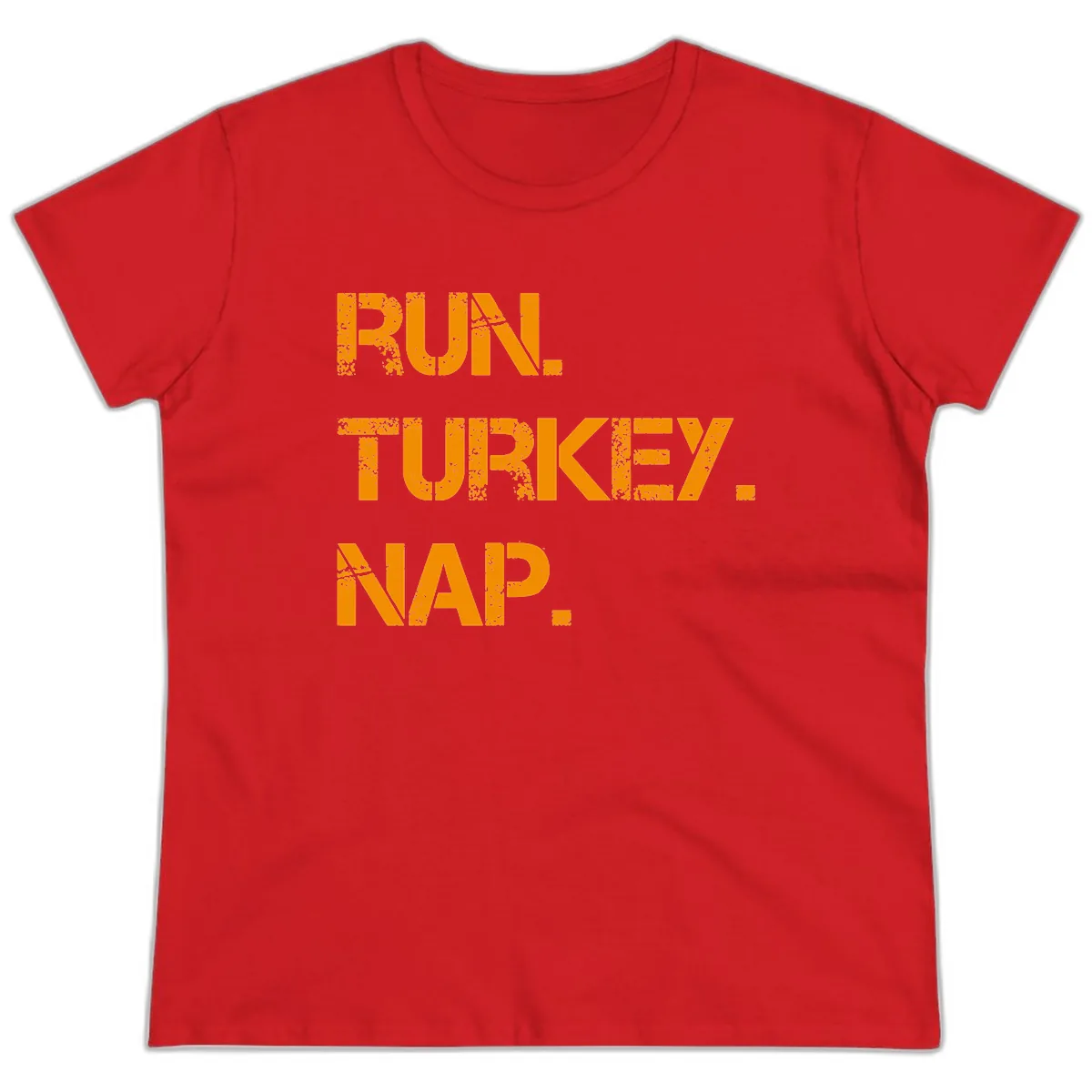 Run Turkey Nap Performance Ladies Tee in Red