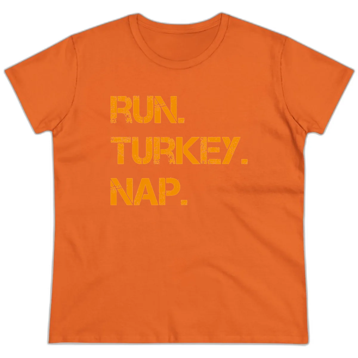 Run Turkey Nap Performance Ladies Tee in Orange