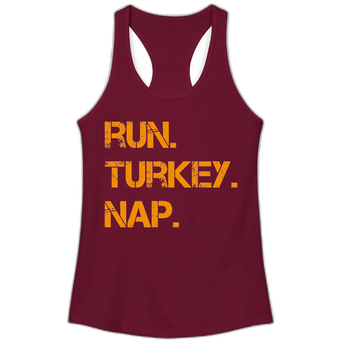 Run Turkey Nap Performance Ladies Tank in Solid Cardinal Red