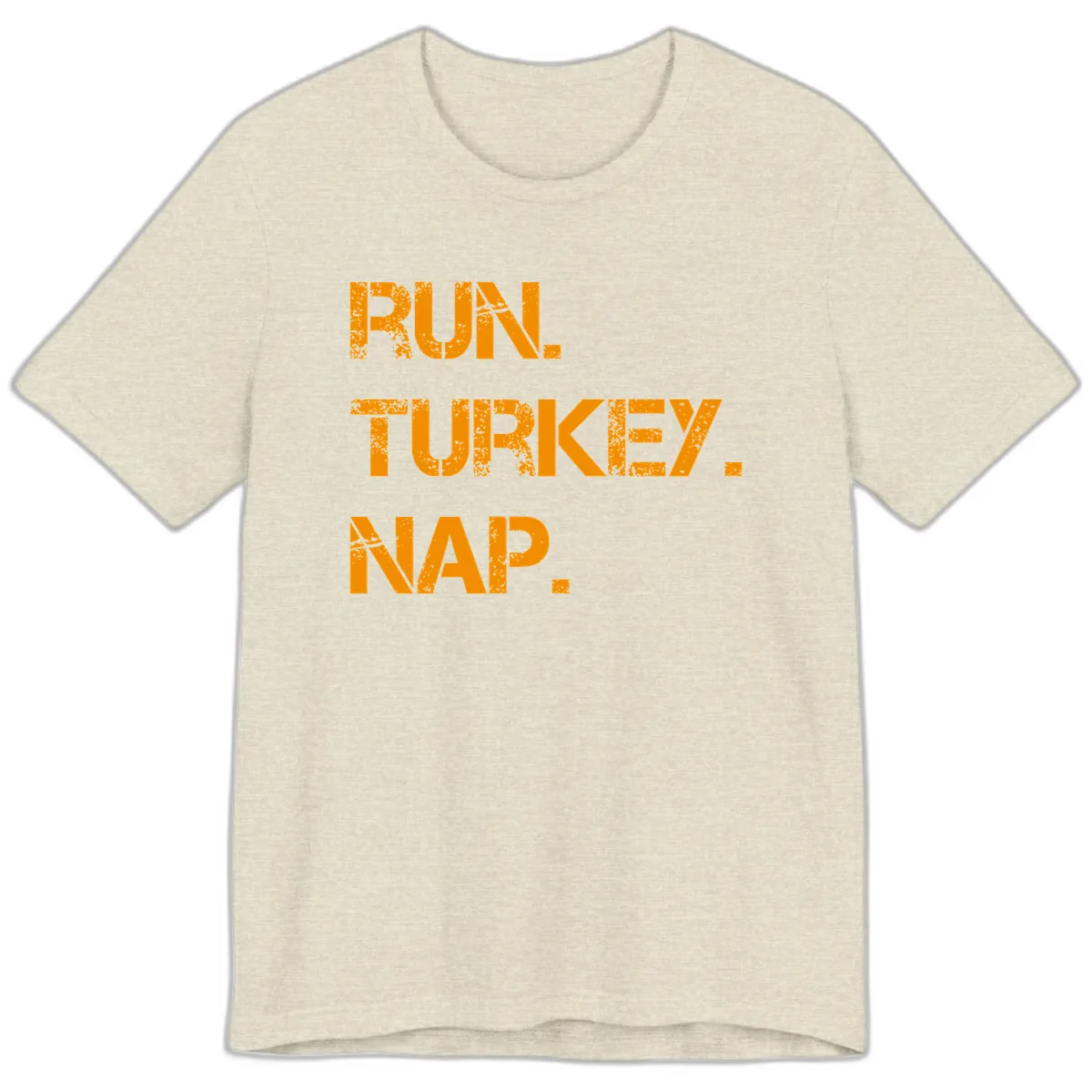 Run Turkey Nap Performance Premium T-Shirt in Heather Prism Natural