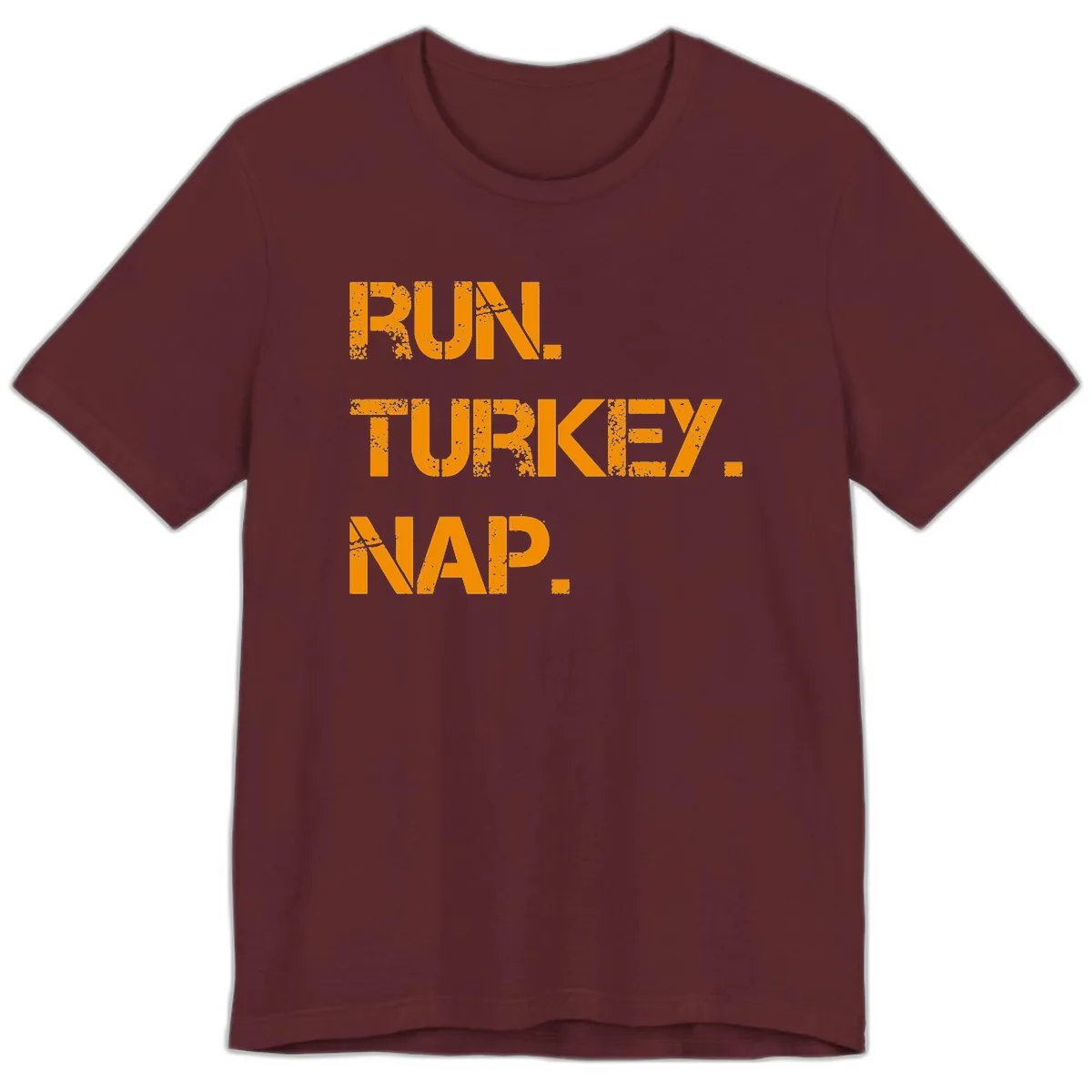 Run Turkey Nap Performance Premium T-Shirt in Maroon