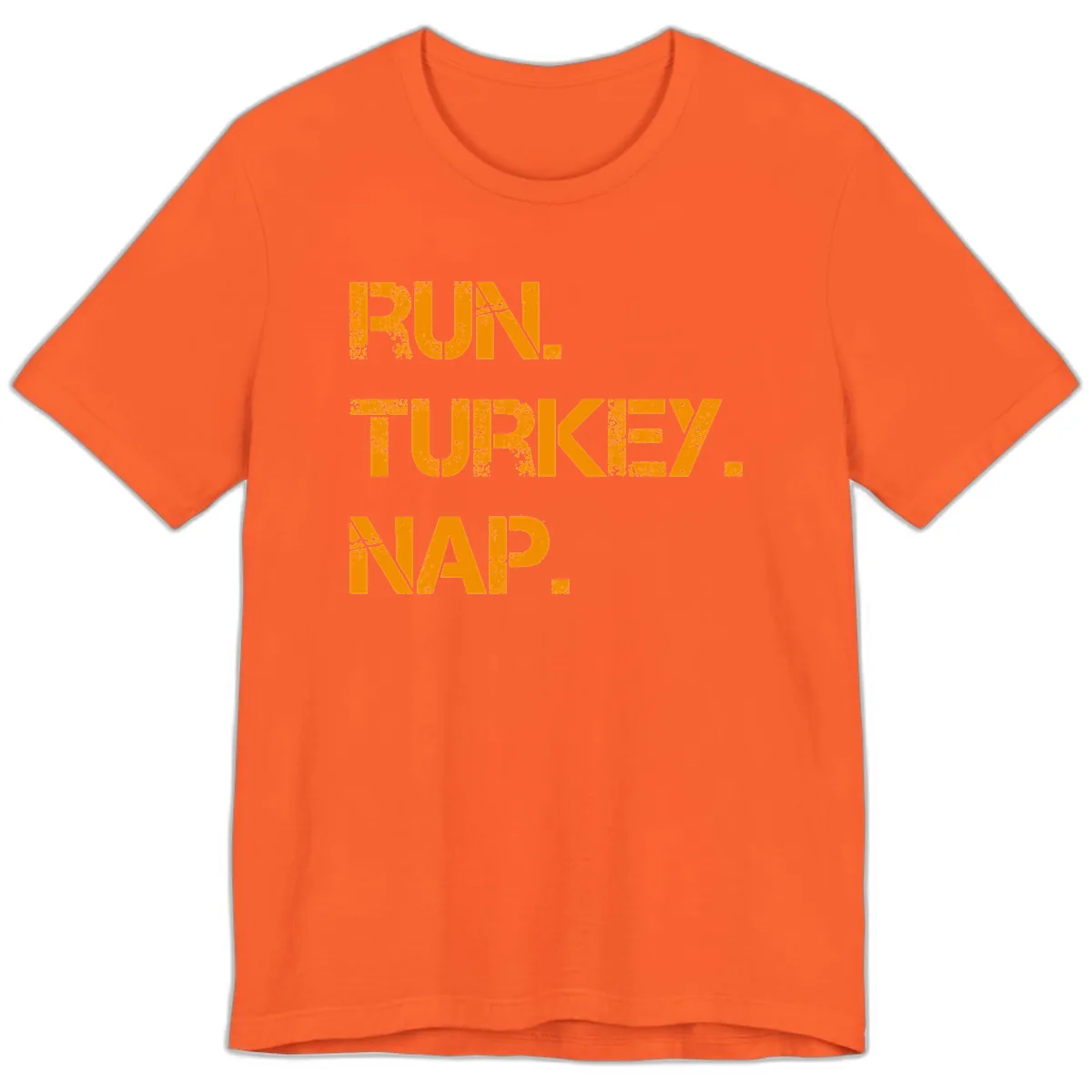 Run Turkey Nap Performance Premium T-Shirt in Orange