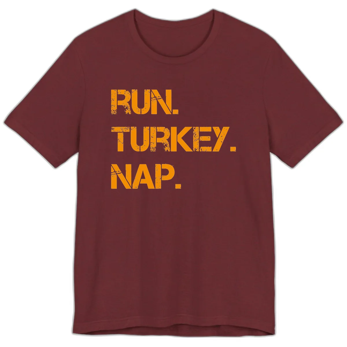 Run Turkey Nap Performance Premium T-Shirt in Heather Cardinal