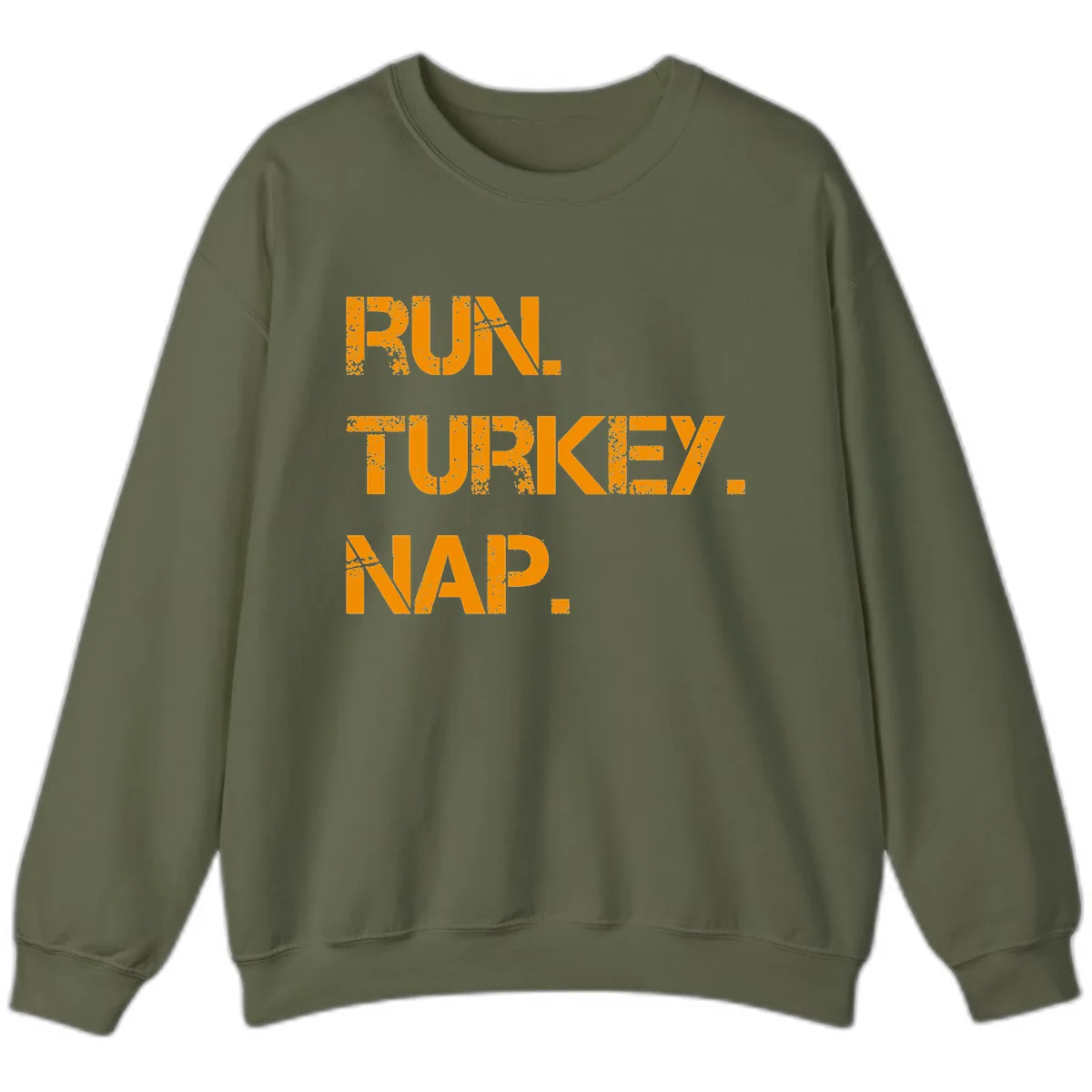 Run Turkey Nap Performance Sweatshirt in Military Green