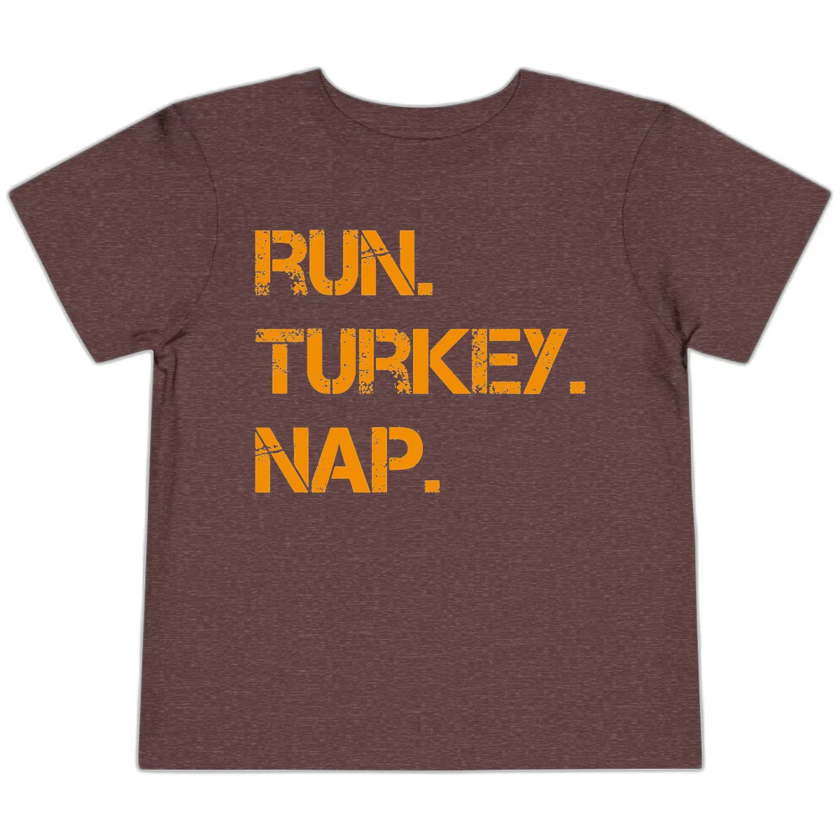 Run Turkey Nap Performance Toddler T-Shirt in Heather Maroon