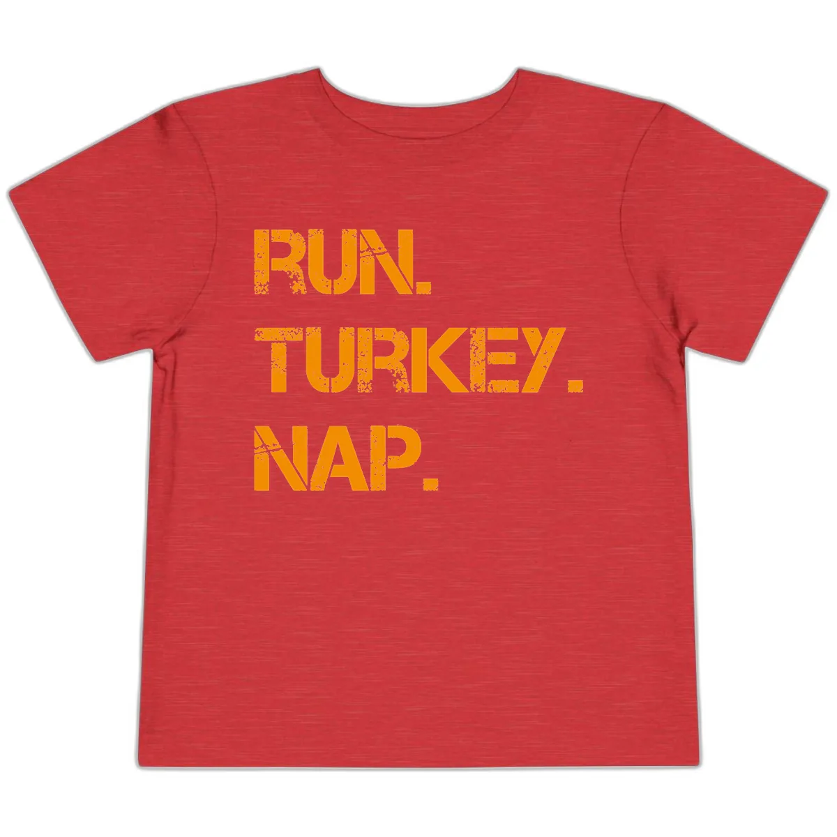 Run Turkey Nap Performance Toddler T-Shirt in Heather Red
