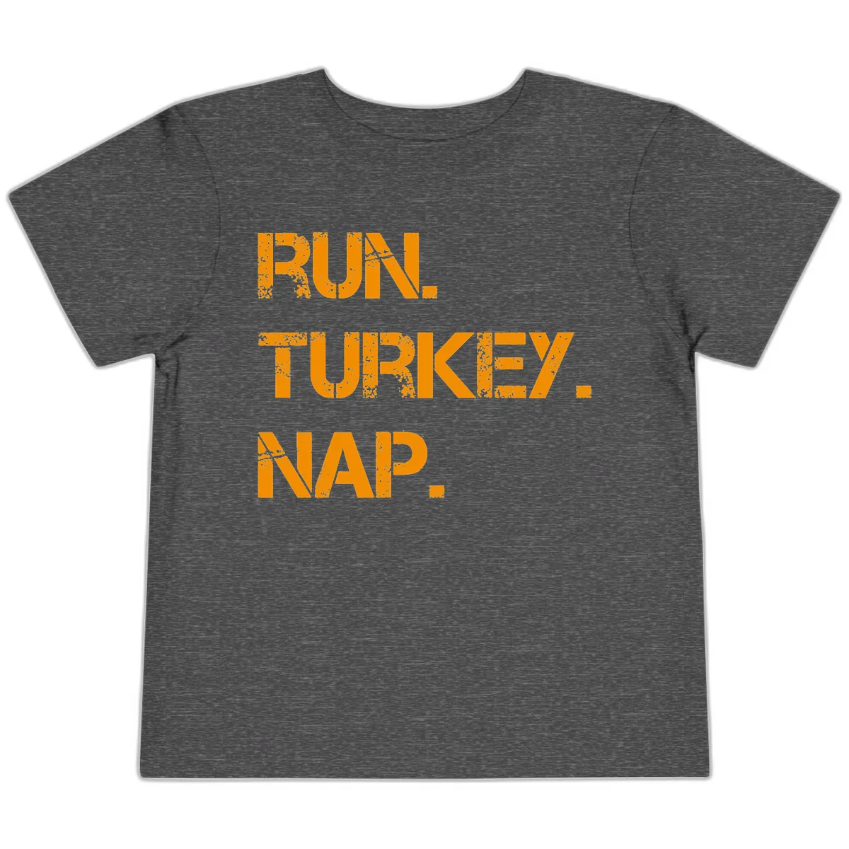Run Turkey Nap Performance Toddler T-Shirt in Dark Heather Grey