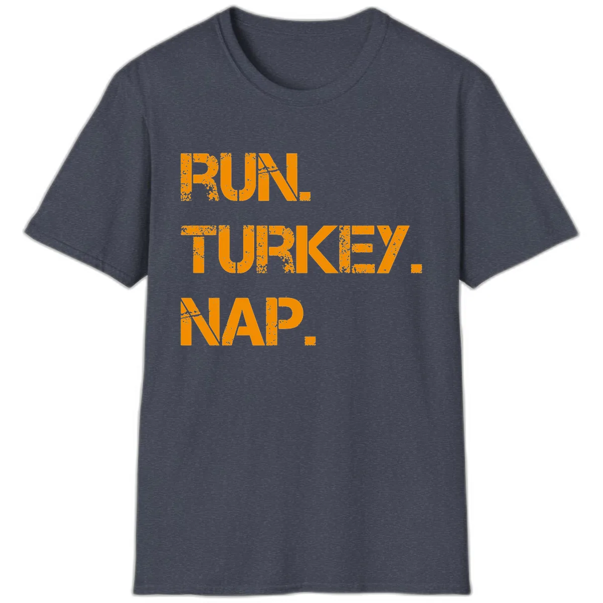 Run Turkey Nap Performance T-Shirt in Heather Navy