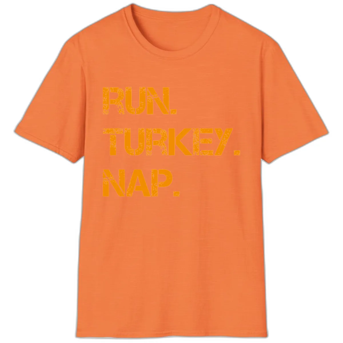 Run Turkey Nap Performance T-Shirt in Heather Orange