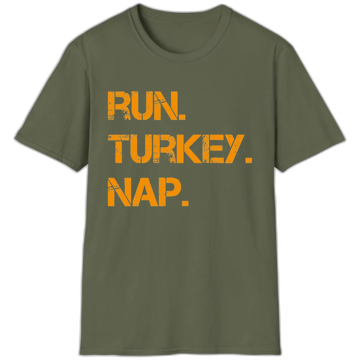 Run Turkey Nap Performance T-Shirt in Military Green