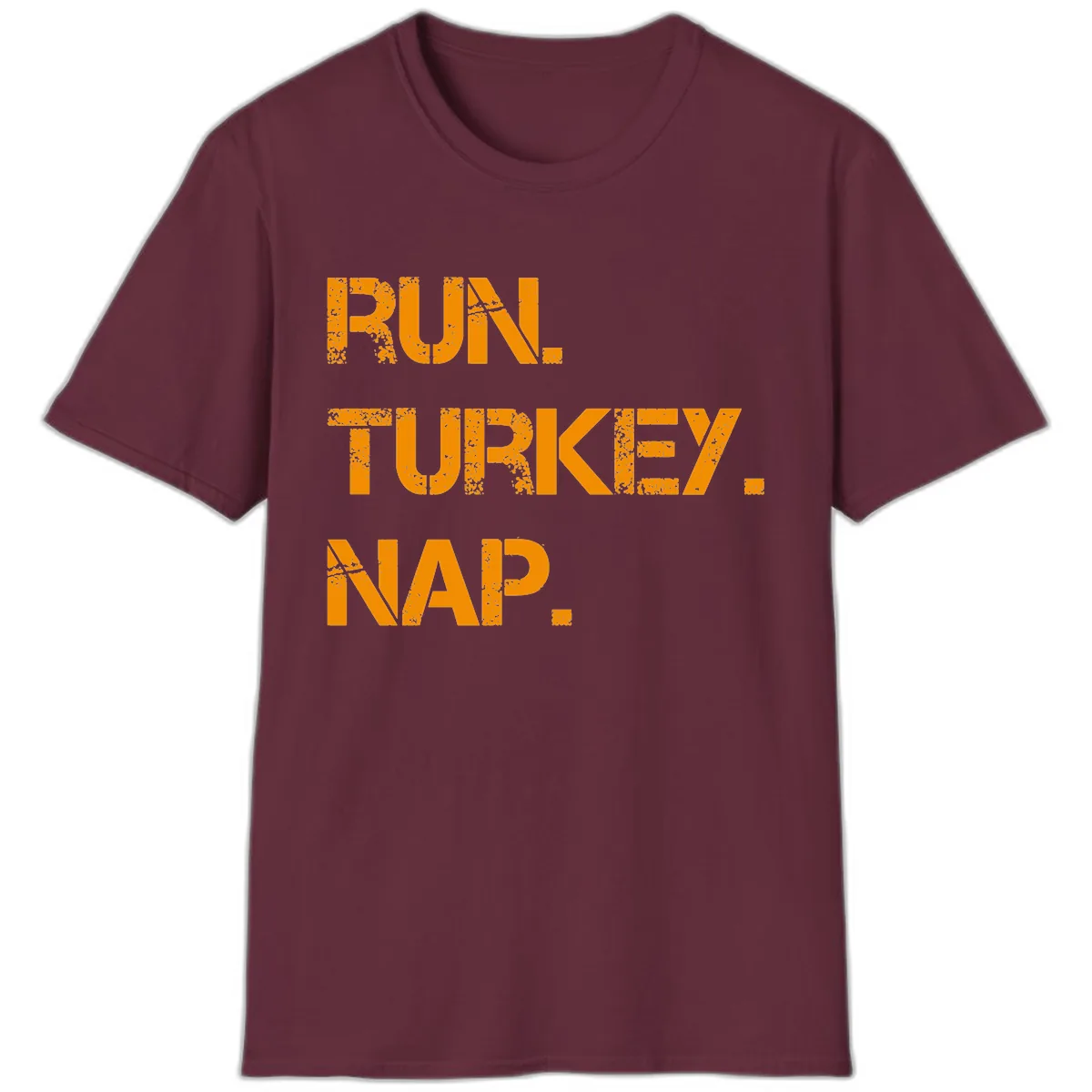 Run Turkey Nap Performance T-Shirt in Maroon