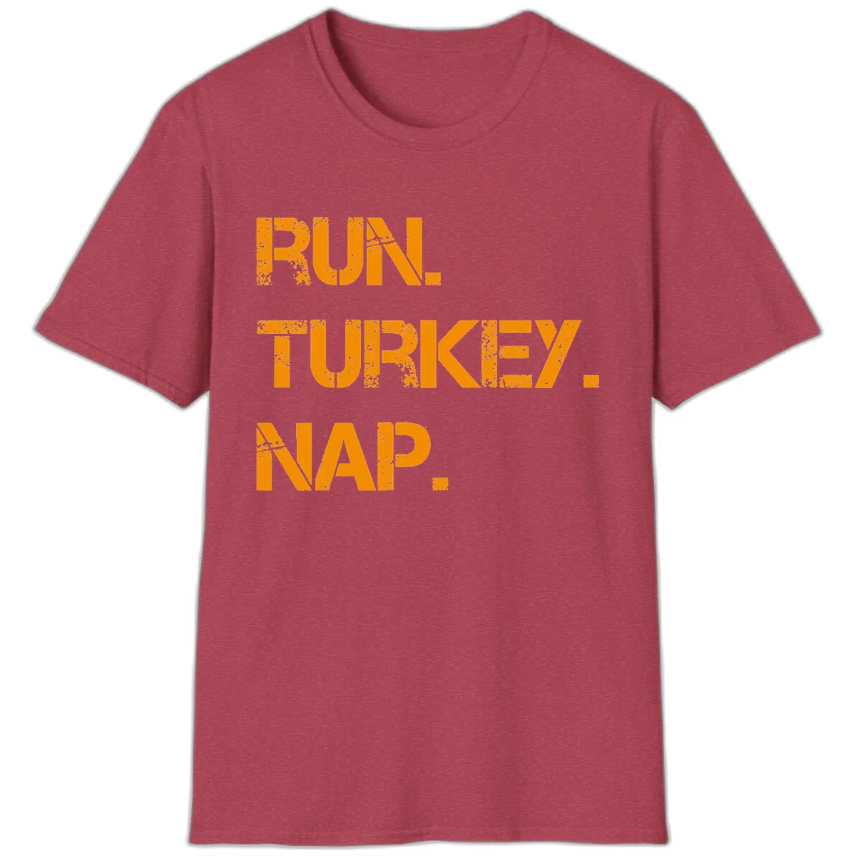 Run Turkey Nap Performance T-Shirt in Heather Cardinal
